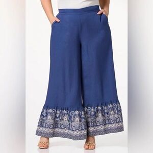 Cato | PLUS SIZE BOHO PAISLEY LINEN PANTS VARIOUS SIZES AVAILABLE